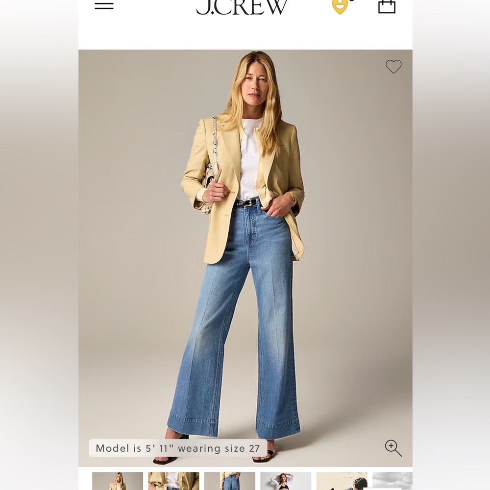 J Crew Denim trouser in Chambray Blue wash sz 24